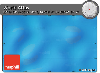 Physical Map of the Area around 27° 0' 12" S, 140° 10' 30" W