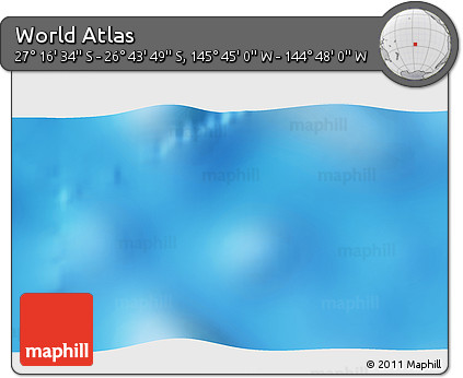 Physical 3D Map of the Area around 27° 0' 12" S, 145° 16' 30" W