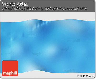 Physical 3D Map of the Area around 27° 0' 12" S, 145° 16' 30" W