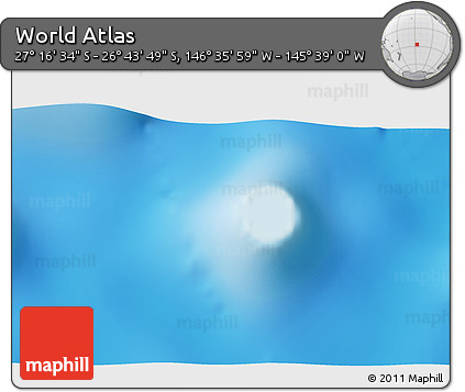 Physical 3D Map of the Area around 27° 0' 12" S, 146° 7' 30" W
