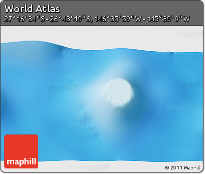 Physical 3D Map of the Area around 27° 0' 12" S, 146° 7' 30" W