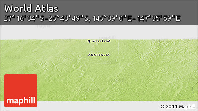 Physical Panoramic Map of the Area around 27° 0' 12" S, 147° 7' 30" E