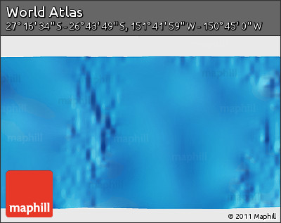 Physical 3D Map of the Area around 27° 0' 12" S, 151° 13' 29" W