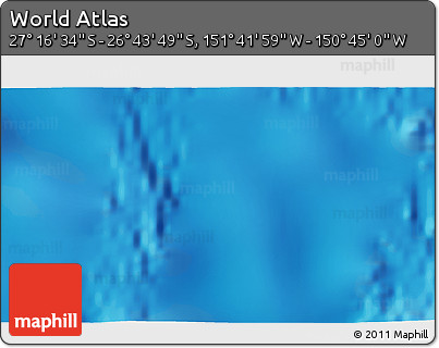 Physical 3D Map of the Area around 27° 0' 12" S, 151° 13' 29" W