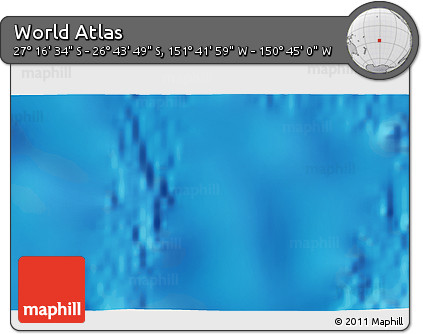 Shaded Relief 3D Map of the Area around 27° 0' 12" S, 151° 13' 29" W