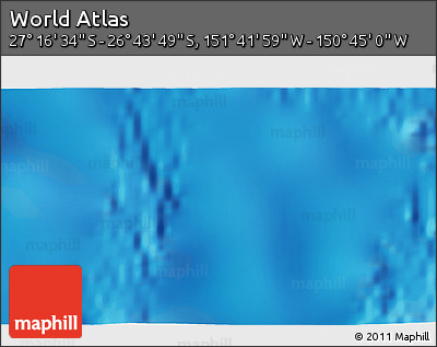 Shaded Relief 3D Map of the Area around 27° 0' 12" S, 151° 13' 29" W