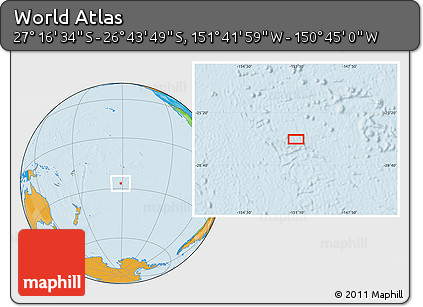 Political Location Map of the Area around 27° 0' 12" S, 151° 13' 29" W