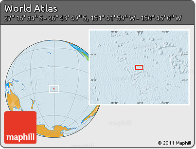 Political Location Map of the Area around 27° 0' 12" S, 151° 13' 29" W