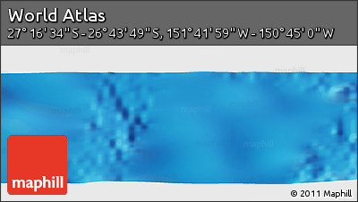 Physical Panoramic Map of the Area around 27° 0' 12" S, 151° 13' 29" W