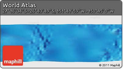 Physical Panoramic Map of the Area around 27° 0' 12" S, 151° 13' 29" W