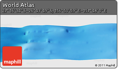 Physical Panoramic Map of the Area around 27° 0' 12" S, 157° 19' 29" E