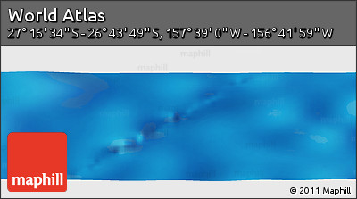 Physical Panoramic Map of the Area around 27° 0' 12" S, 157° 10' 30" W