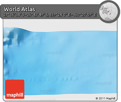 Physical 3D Map of the Area around 27° 0' 12" S, 159° 52' 30" E