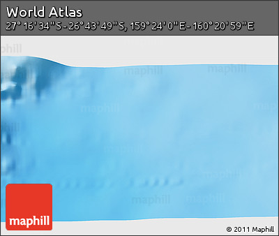 Physical 3D Map of the Area around 27° 0' 12" S, 159° 52' 30" E