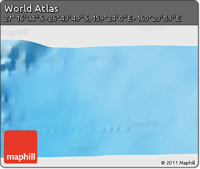 Physical 3D Map of the Area around 27° 0' 12" S, 159° 52' 30" E