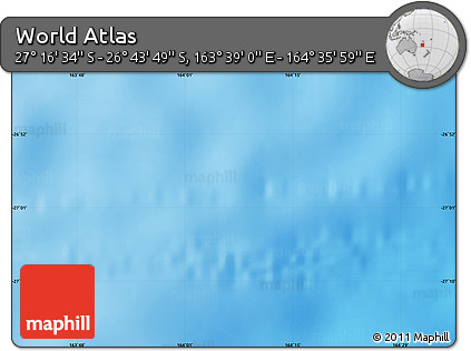 Physical Map of the Area around 27° 0' 12" S, 164° 7' 30" E