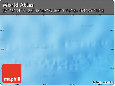 Physical Map of the Area around 27° 0' 12" S, 164° 7' 30" E