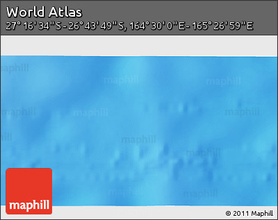 Physical 3D Map of the Area around 27° 0' 12" S, 164° 58' 29" E