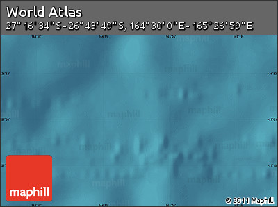 Satellite Map of the Area around 27° 0' 12" S, 164° 58' 29" E