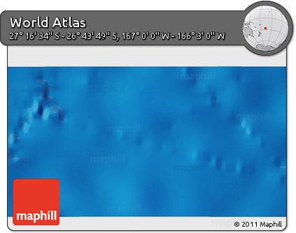 Physical 3D Map of the Area around 27° 0' 12" S, 166° 31' 30" W