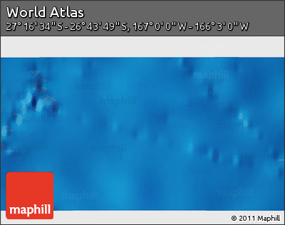 Physical 3D Map of the Area around 27° 0' 12" S, 166° 31' 30" W
