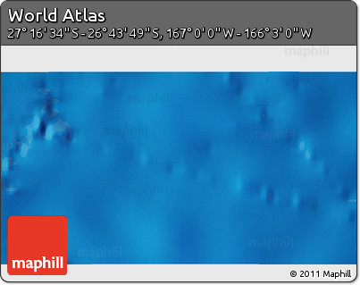 Physical 3D Map of the Area around 27° 0' 12" S, 166° 31' 30" W
