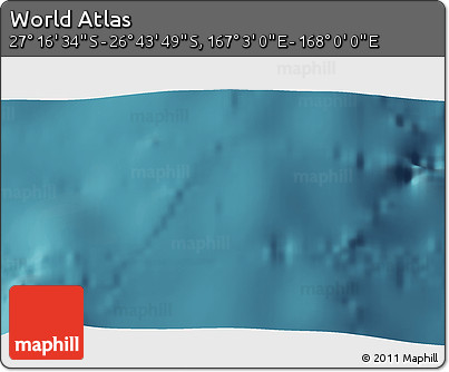 Satellite 3D Map of the Area around 27° 0' 12" S, 167° 31' 30" E
