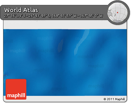 Physical 3D Map of the Area around 27° 0' 12" S, 168° 13' 29" W