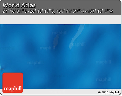 Physical 3D Map of the Area around 27° 0' 12" S, 168° 13' 29" W