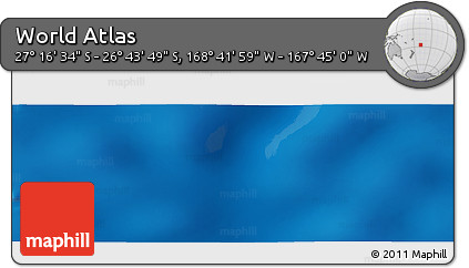 Physical Panoramic Map of the Area around 27° 0' 12" S, 168° 13' 29" W
