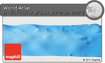 Physical Panoramic Map of the Area around 27° 0' 12" S, 169° 13' 29" E