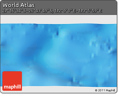 Physical 3D Map of the Area around 27° 0' 12" S, 172° 37' 30" E
