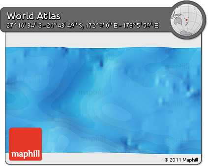 Political 3D Map of the Area around 27° 0' 12" S, 172° 37' 30" E
