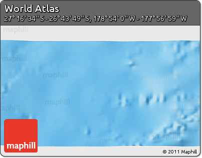 Physical 3D Map of the Area around 27° 0' 12" S, 178° 25' 30" W