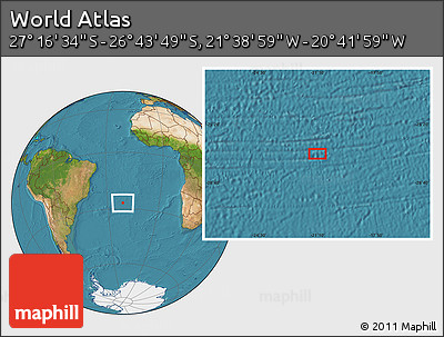 Satellite Location Map of the Area around 27° 0' 12" S, 21° 10' 29" W