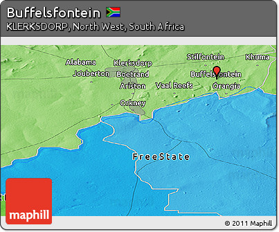 Political Panoramic Map of Buffelsfontein