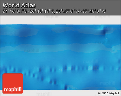 Physical 3D Map of the Area around 27° 0' 12" S, 26° 16' 29" W
