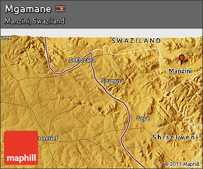 Physical 3D Map of Mgamane