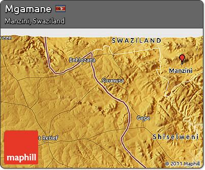 Physical 3D Map of Mgamane