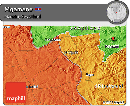 Political 3D Map of Mgamane
