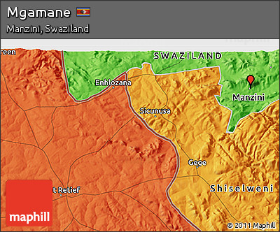 Political 3D Map of Mgamane