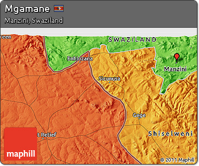 Political 3D Map of Mgamane