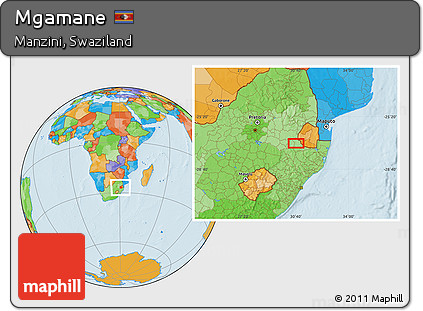 Political Location Map of Mgamane