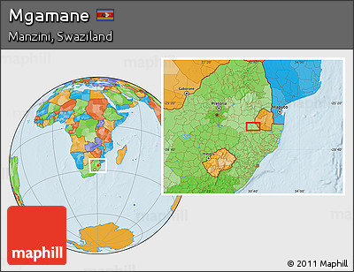 Political Location Map of Mgamane