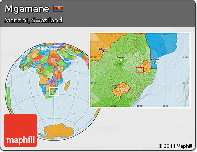 Political Location Map of Mgamane