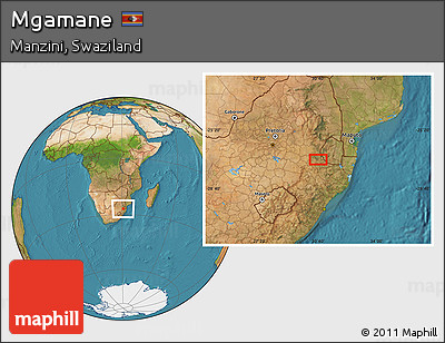 Satellite Location Map of Mgamane