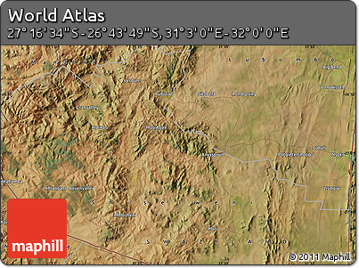 Satellite Map of the Area around 27°&nbsp;0'&nbsp;12"&nbsp;S,&nbsp;31°&nbsp;31'&nbsp;29"&nbsp;E