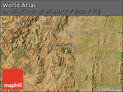 Satellite Map of the Area around 27°&nbsp;0'&nbsp;12"&nbsp;S,&nbsp;31°&nbsp;31'&nbsp;29"&nbsp;E
