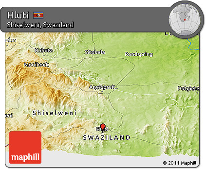 Physical Panoramic Map of Hluti