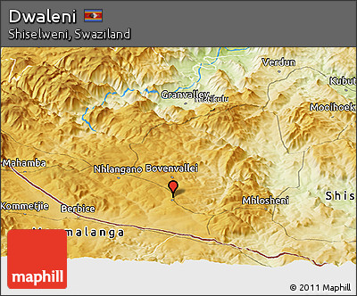 Physical Panoramic Map of Dwaleni